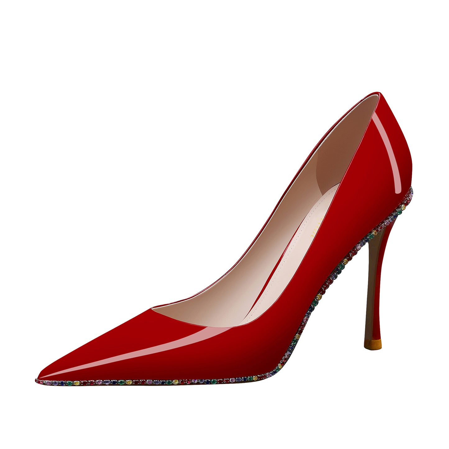 High Heels Business Women Patent Heels Pointed Toe Suede Pumps Leather Heels Diamond