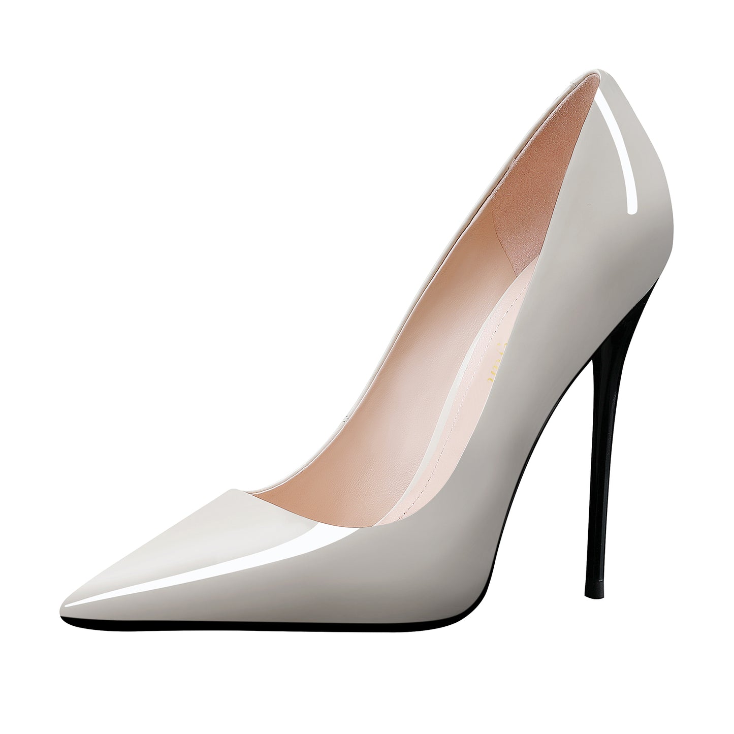 Women Pointed Toe Leather Slip On High Heel Pumps