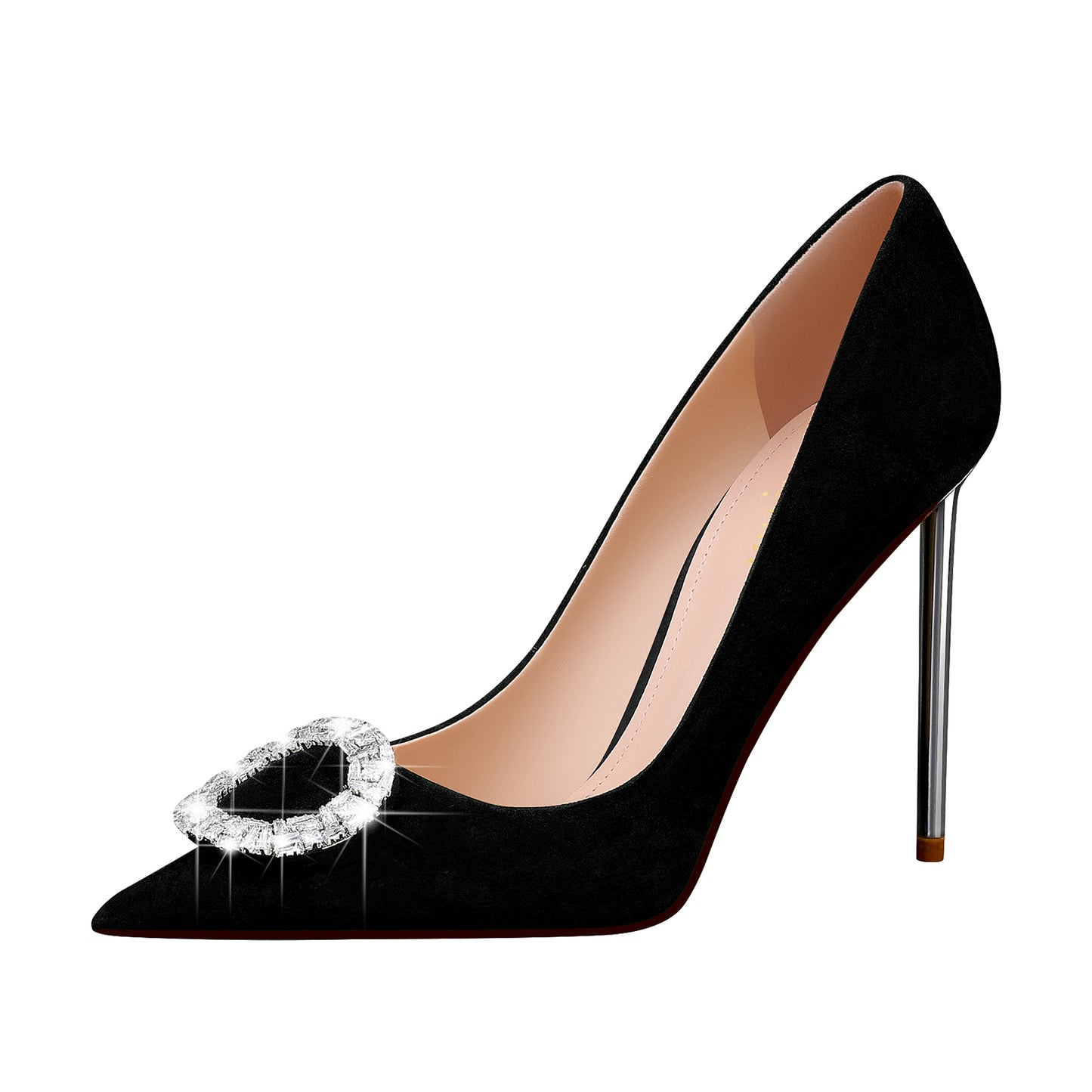 High Heels Pointed Toe Pumps Business Casual D'Orsay Suede Pointy Close Toe Pumps