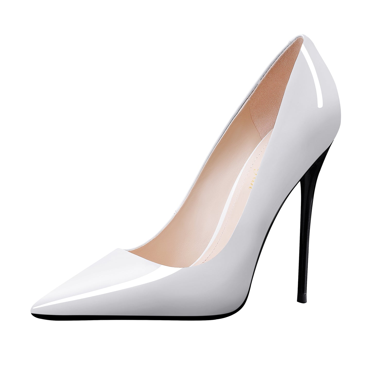 Women Pointed Toe Leather Slip On High Heel Pumps