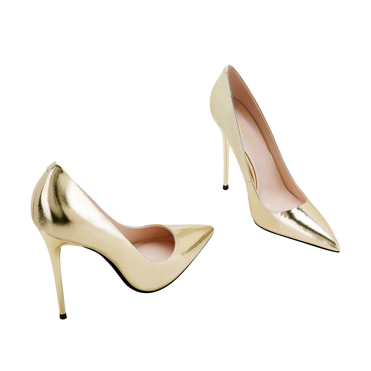 Slip-On Stiletto Pumps, Leather Featuring Pointed Toe High Heel