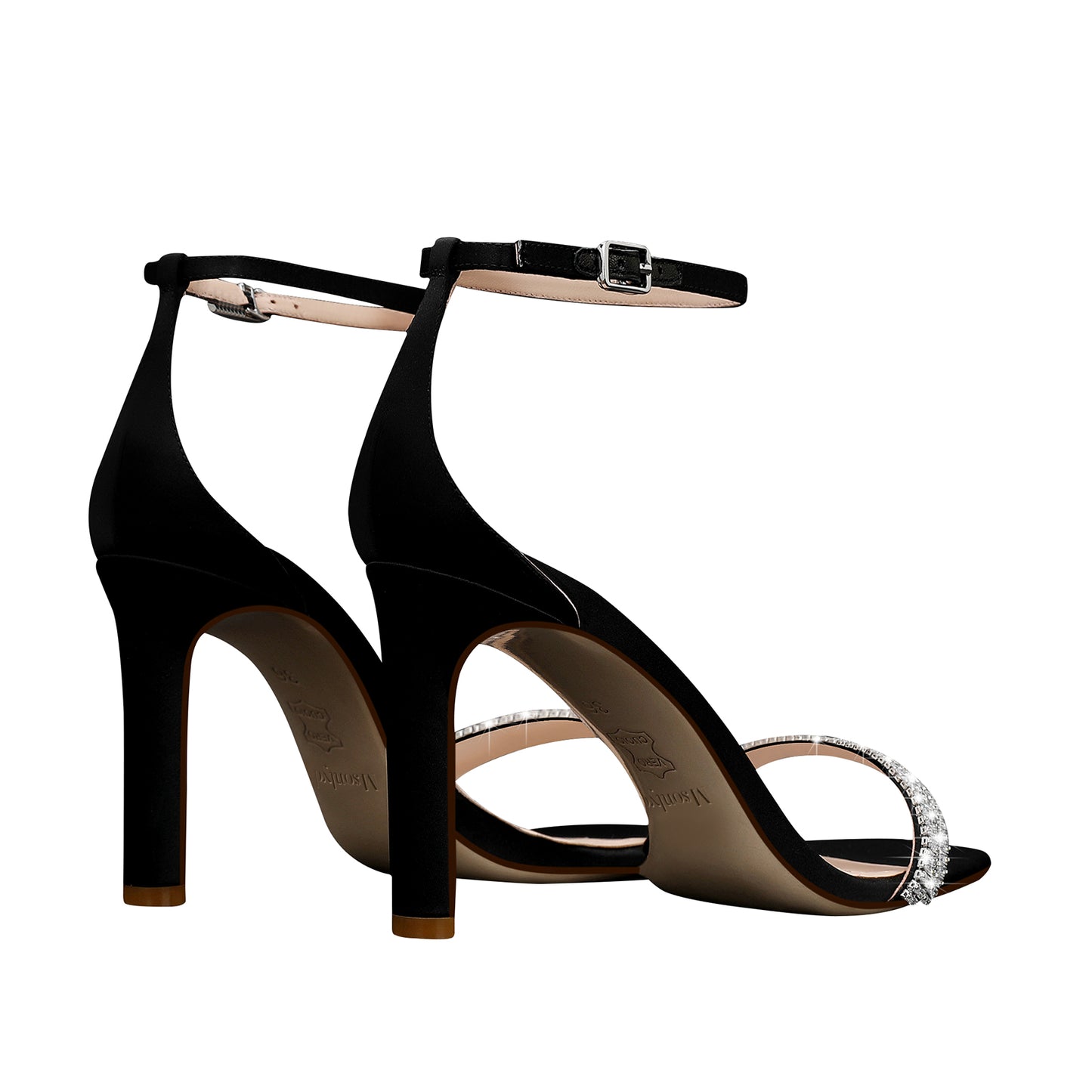 Women's Dressy Casual Diamond Square Toe Sandals with Thick Block Heel and Leather Strap
