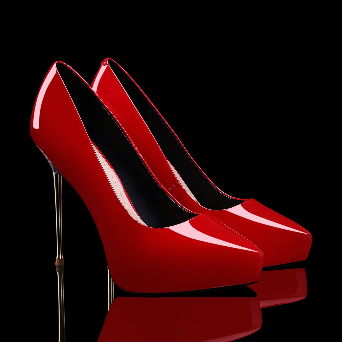 Pumps Shoes Women Platform Patent Leather Heels Platform Dress