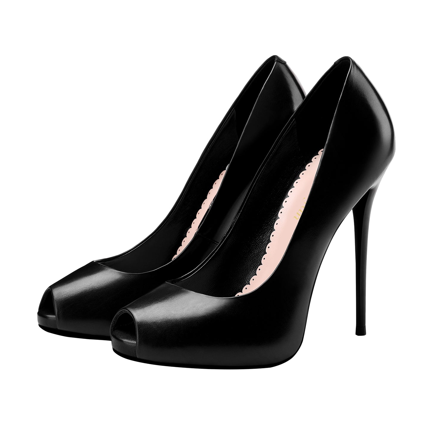 Comfortable & Classy Peep Toe Platform High Heel Stiletto Pumps for Women - Dressy Leather Heels